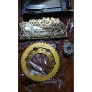 🇹🇭OSAKI REVO LUCKY GOLD CHAIN & SPROCKET SET FOR FZ-16/SNIPER 150