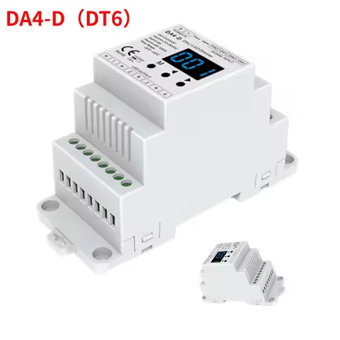 4CH*5A 12-24VDC CV DALI Dimmer DA4-D (Din Rail)（DT6) PMW Dimming 4 x (60-120)W Driver For Single Col