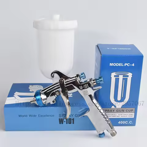 high quality W101 hvlp gravity spray gun W-101 400CC plastic pot 1.3/1.5/1.8mm original authentic sp