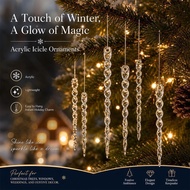 MAELOVE2 Clear Acrylic Icicle Ornaments For Christmas Tree Holiday Decorations Shatterproof K4n7