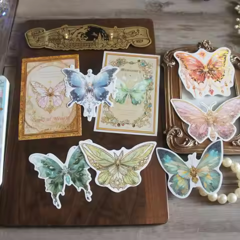 15pcs Butterfly Made of Gemstones Card As Scrapbooking Party Invitation Gift Card Message Postcard G
