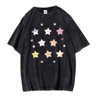 KPOP Stray Kids 5-Star Wash Cotton T-shirt Plus Size Vintage Fashion Skzoo Loose Short Sleeve Top Harajuku Summer Street Casual Shirt Tee