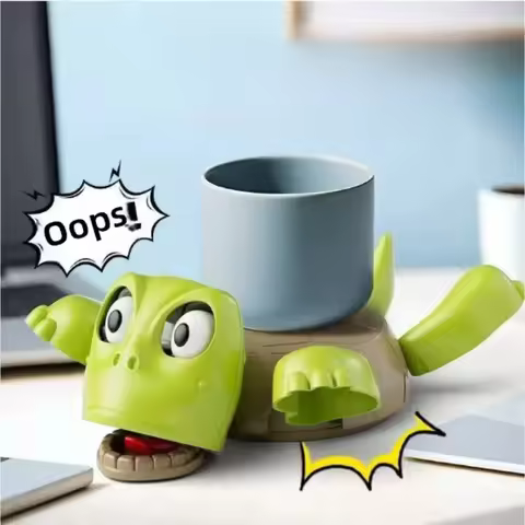 Cute Funny Turtle Coaster Pressing Googly Eyes Limbs Open Mat Creative Decoration Quirky Panicked Tu