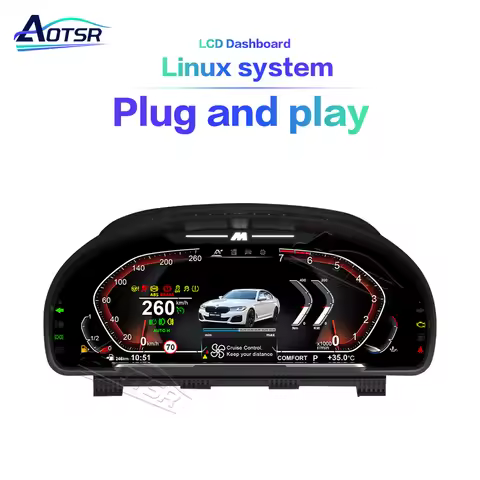 For BMW 5/6/7 Series X3/X4/X5/X6 12.3 Inch High Resolution Full LCD Digital Dashboard Virtual Cockpi