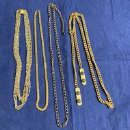 Liquidation of Japanese selection pass 2nd gold metal alloy necklace Streetwear retro hiphop Y2K war