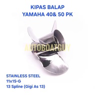 KIPAS BALAP / PROPELLER 40 PK STAINLESS / BALING / MESIN TEMPEL - Gudang Irama