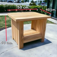 โต๊ะหัวเตียง โต๊ะกลาง โต๊ะวางของ งานไม้สัก 2 ชั้น