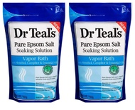 Dr. Teal's Pure Epsom Salt Vapor Bath Soaking Solution Gift Set (2 Pack, 2lbs ea.) - Menthol, Campho