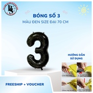 Balloon No. 3 Large Size Black Big Size 70cm