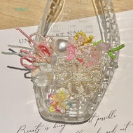 Heavenly Jelly Sandals with Crystal & Pearl Beads - DIY Shoe Decor