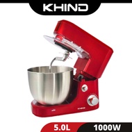 KHIND SM506P Stand Mixer 5.0L Red 1000w Power Motor Egg Whisk Flat Beater Hook Kneader Splash Cover New FREE Spatula
