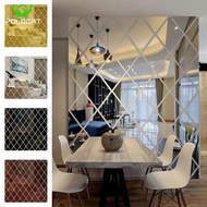 Polocat Rhombus Mosaic Background Wall Mirror Wall Sticker Acrylic Mirror Living Room Bedroom Decor Sticker