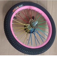 [Ready Stock] Children's Bicycle Steel Rim A Set 12-14-16-18-20 Wheel Set Front Rear Tire Bicycle Ac