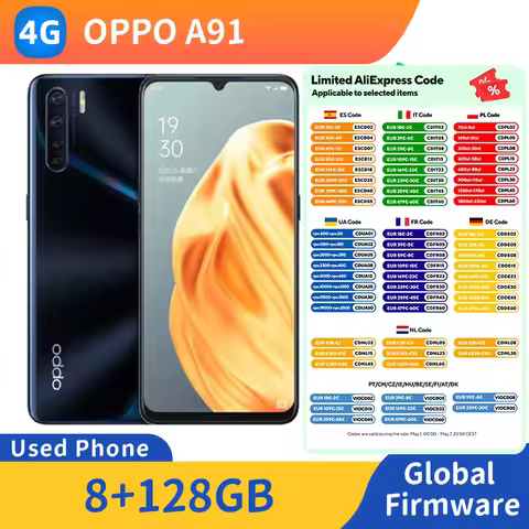 oppo A91 4G 6.4inch RAM 8GB ROM 128GB AMOLED Light sensitive Screen 48MP Camera 4000mAh used phone