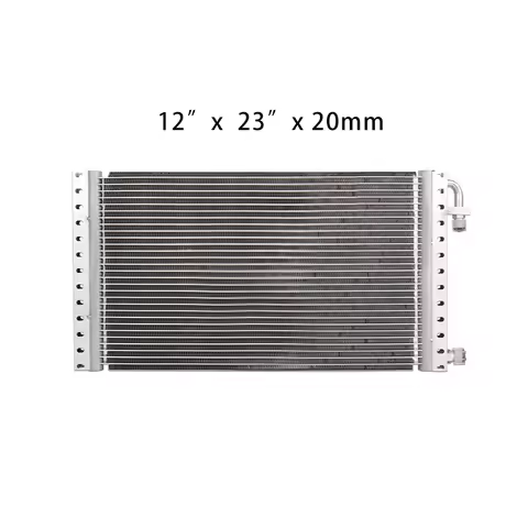 Universal Aluminum Radiator Parallel Flow Condenser 12" x 23" x 20mm for Classic Muscle Car Street H