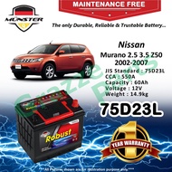 Münster Robust MF CMF 75D23 | 75D23L (60AH) Car Battery Bateri Kereta for Nissan Murano 2.5 3.5 Z50 