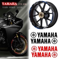 For YAMAHA  Y15ZR YZFR15  LC135 V1 V2 V3 V6 V7 V8 17 Inches Reflective Motorcycle Wheel Hub Sticker Scooter Rim Stripe Decal Accessories