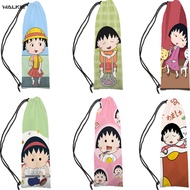 WALKIE Cartoon Cute Girl Animie Badminton Racket Cover Bag Soft Storage Bag Case Drawstring Pocket Portable Tennis Racket Protection