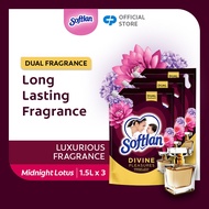 [Bundle of 3] Softlan Divine Pleasures Midnight Lotus & Hydrangeas Fabric Softener Valuepack 1.5L Re