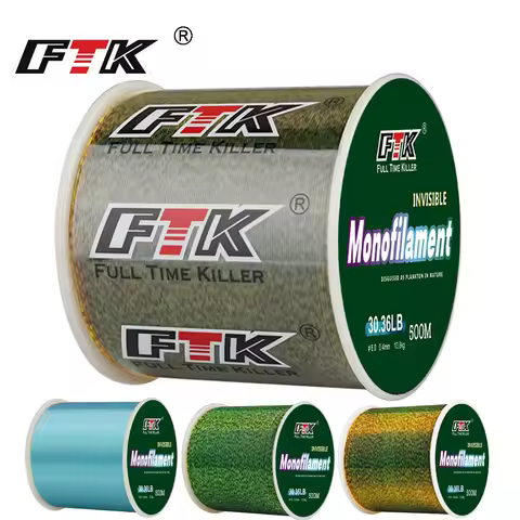 FTK 300M 500M Fluorocarbon Coating Fishing Line Invisibility Speckle Carbon Line Accessories 0.14-0.