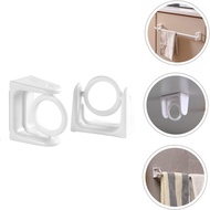 2/4Pcs Punch-free Curtain Rod Holder Bathroom Clamp Hooks Self Adhesive Clothes Rail Bracket 360 Rot