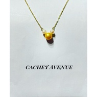 Golden Pearl with Gold S925 Necklace (with Cert)