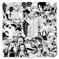 10/50Pcs Mix Black and White Anime Graffiti Stickers for Laptop Skateboard Suitcase Phone Waterproof Sticker Kid Toy