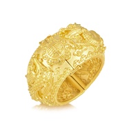 Chow Sang Sang 999.9 24K Solid Gold Price-by-Weight Gold Dragon & Phoenix Bangle for Women and Weddi