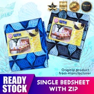 Single Bedsheet with Zip up to 6 inch / Sarung Tilam Single Berzip | 92cm x 190cm x 15cm (3' x 6' x 
