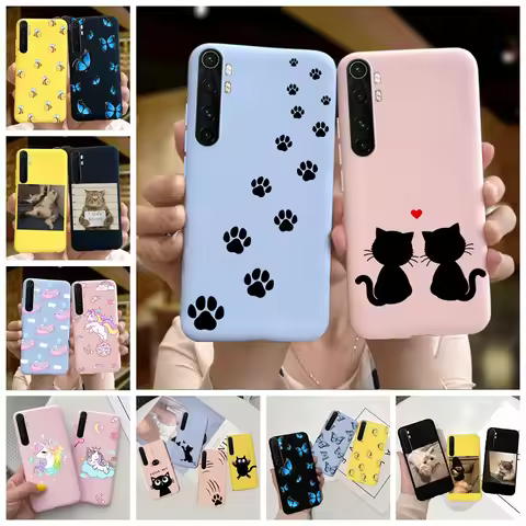 Cute Cartoon Case For Xiaomi Note 10 Lite Pro Case Mi Note10 Pro Silicone Soft Candy Color Cover Bum