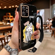 Casing hp For Xiaomi Redmi 12 12C 11A Note 12R 5G poco M6 Pro 5G C55 Case Rabbit on trash can Electr