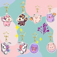 Pokemon Gengar Clefairy Skitty Butterfree Mica Acrylic keychain to decorate backpacks, bags, cute An