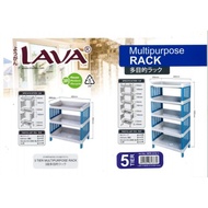 LAVA Multipurpose Rack | Multipurpose Storage Rack | Multi-functional Rack 5 Tier &amp; 3 Tier)