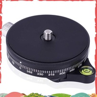 Camera Pan Base With  Style Plate, 0.95Cm Screw Aluminum Panoramic Ball Tripod Head With Bubble Leve