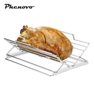 [Phenovo] Turkey Rack Chicken Roasting Rack Adjustable Roast Rack Non Stick Turkey Roasting Grill Ch