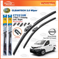 Nissan NV200 Van Year 2012 To Present Front Windscreen Car Wiper Size 22" &amp; 16" Inch (1 Pair) Hella Cleantech CT2216R