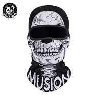 Musion Full Face Mask Balaclava Helmet Liner Skull Print Moto Topeng Muka Rider for Cycling and Ridi