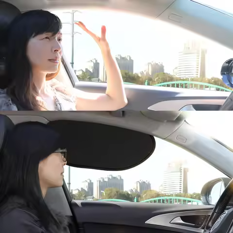 2pcs Car Side Window Sunshade Heat Reflective Driver's Seat Sun Visor with Electrostatic Adsorption 