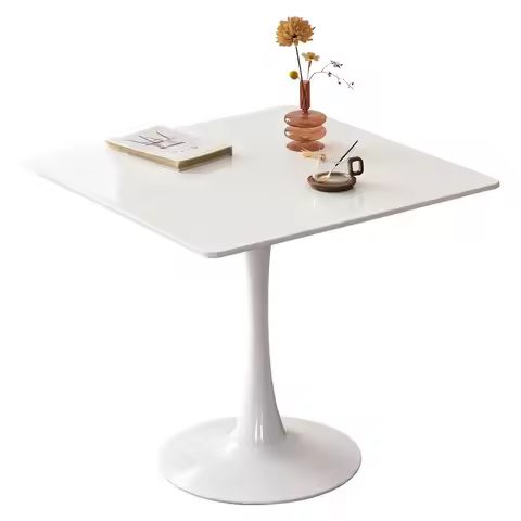 Dining Tulip Table for 4, MidCentury Modern Table with Sturdy Metal Pedestal for Kitchen, Bistro, Ca
