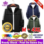 Korean Fashion Men Bomber Jacket Waterproof Slim Fit Hooded Jacket Windproof Outdoor Coat Jaket Lelaki ReadyStock 531196