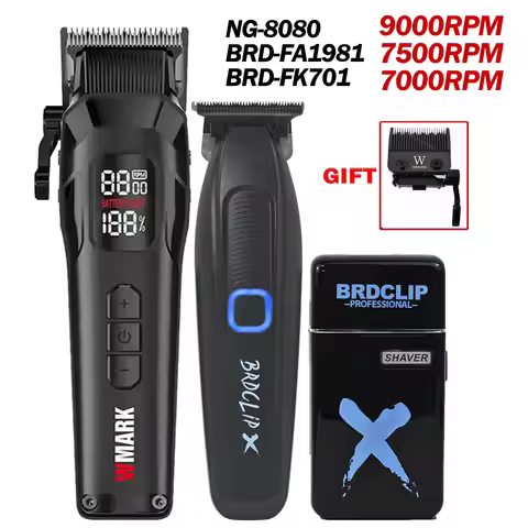 WMARK NG-8080 BRDCLIP FA1981 FK701 Professional Hair Clipper Trimmer 9000RPM DLC Full Metal O Cuttin