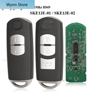 433Mhz ID49 2/3 Buttons Smart Key Fit for MAZDA CX-3 Axela CX-5 Atenza Model SKE13E-01 SKE13E-02 Car