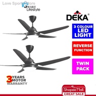 ▨♤♘DEKA Ceiling Fan With 3 COLOUR LED Light &amp; Reverse Function  (Twin Pack) DK50L ( REPLACE DR20L)