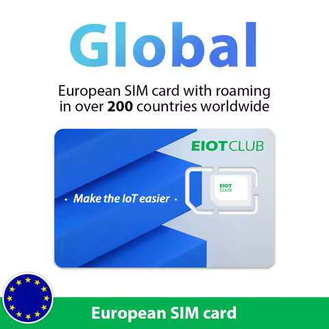 EIOTCLUB Global SIM Card, Coverage Europe and 200+ Countries, Data-Only SIM for Travel and Business 