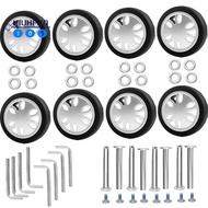 8pcs Luggage Wheels Replacement Kit,Dia 2in/50mm Thick 0.47in/12mm Resistant Rubber Mute Caster Repl