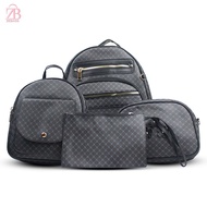 Women's PATTERN FENCE SEMI SYNTHETIC LEATHER BACKPACK ZB2A | Buy 1 GET 3