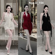 Bodysuit party dress with floral halter neck and ruffles, standard form (no tag included) a15