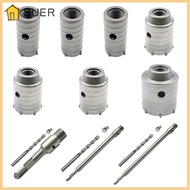 SUER Hole Saw Set Carbide Tip Cement Drilling Tool Hole Cutter Stone Tool Stainless Steel Wall Hole 