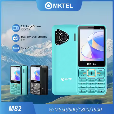 MKTEL M82 Unlocked Feature Phone 2.8 Inch Dual SIM 1800mAh Bluetooth FM Radio Loud Speaker Cheap Bas
