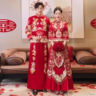 wedding dress for ninang✴✜✢Groom wedding Xiuhe clothing summer Chinese wedding bridal dress 2021 new